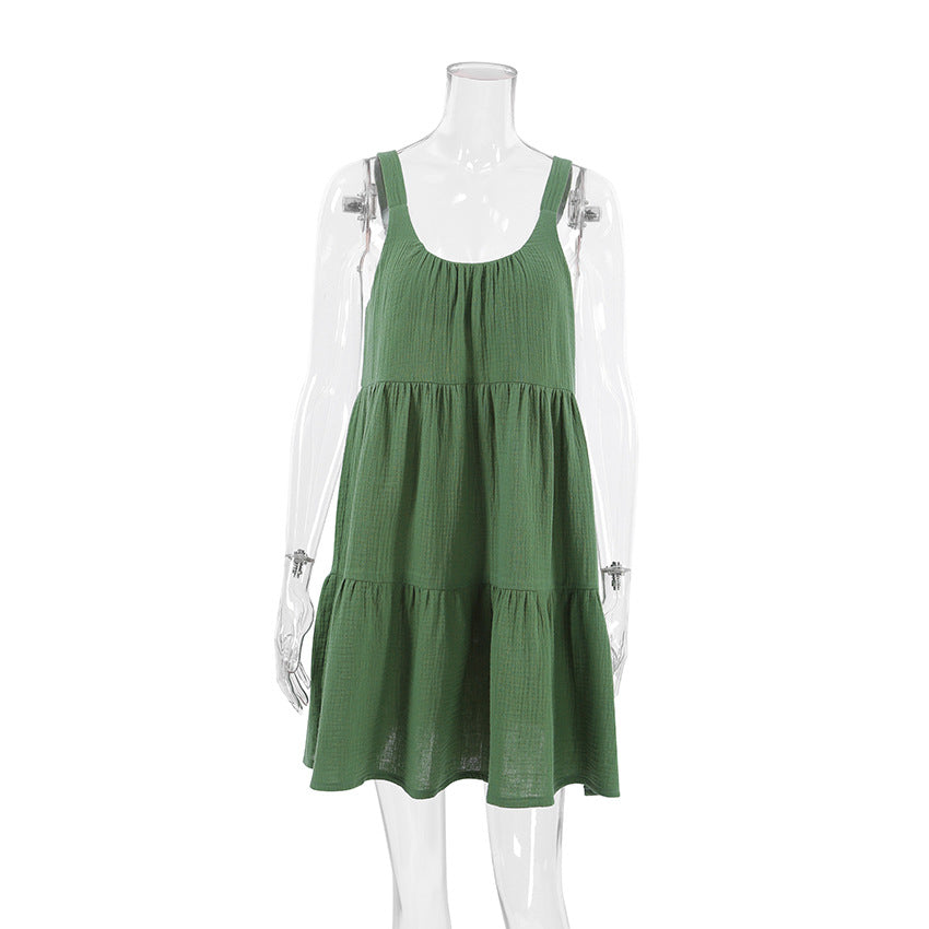 Outdoor Casual Home Spaghetti Straps Sleeveless Short Nightdress