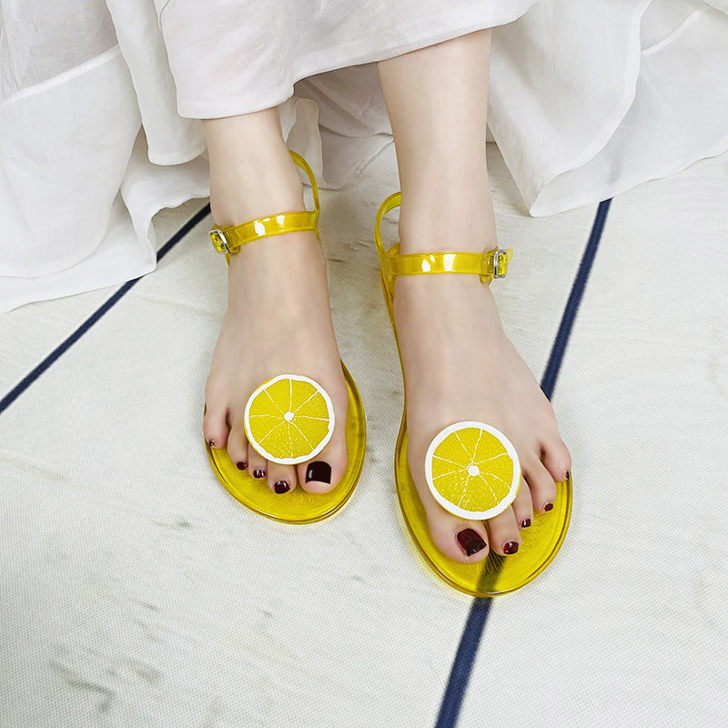 Women's Non-slip Soft Bottom Jelly Sandals Pineapple Beach