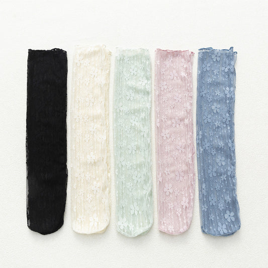Japanese Lace Small Flower Stockings Thin Hollow Net Stockings