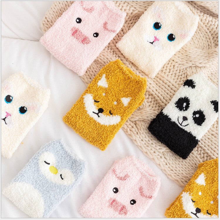 Cute Cartoon Animal Thickened Warm Women's Socks