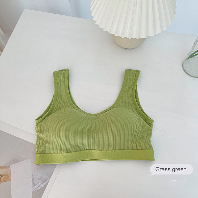 Integrated Fixed Cup Wrap Bust Beautiful Back Wide Shoulder Vest Thread