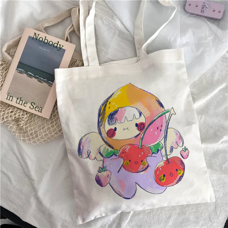 Printed Student Hand-held Shoulder Canvas Bag