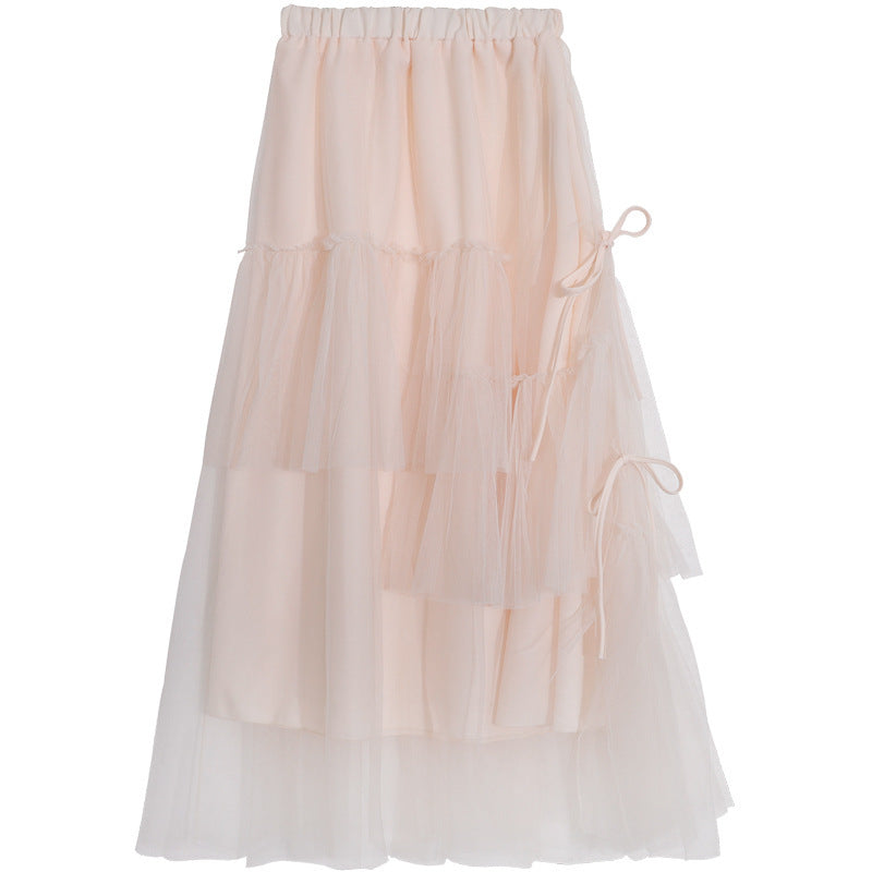 New Design Sense Irregular Fairy Puffy Net Yarn Cake Skirt