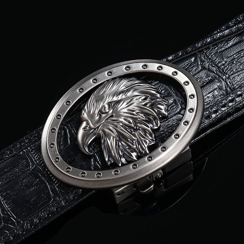 Men's Leather Belt Leather Belt Alloy Automatic Buckle Young And Middle-aged Casual Korean Style