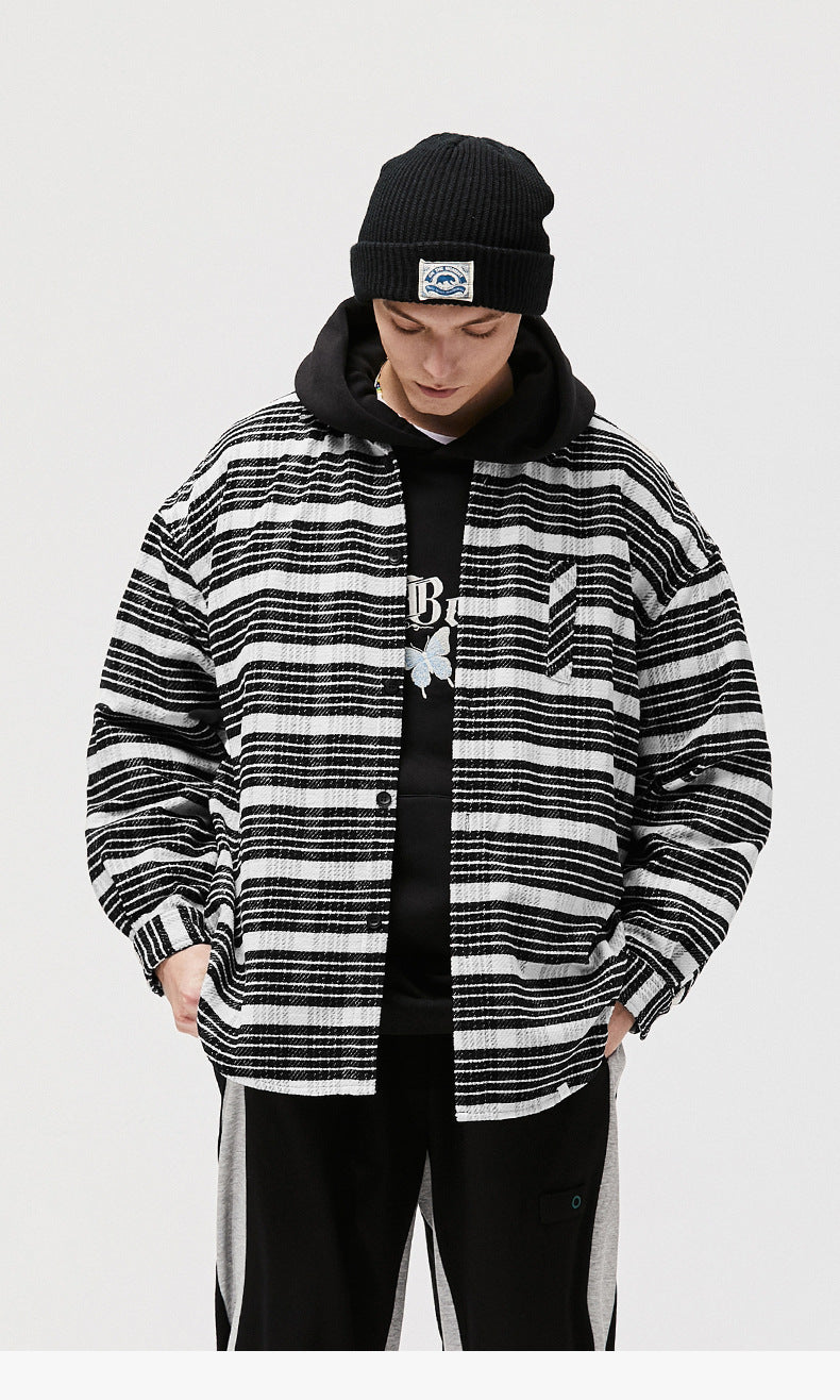Men's Heavy Striped Long Sleeved Shirt