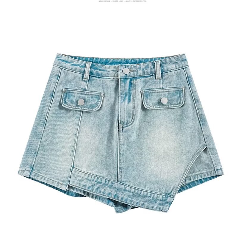 New High-waisted Retro-style Fashionable Casual Denim Shorts