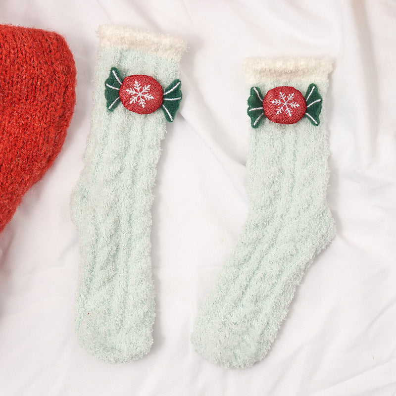 Coral Socks For Children In Autumn And Winter