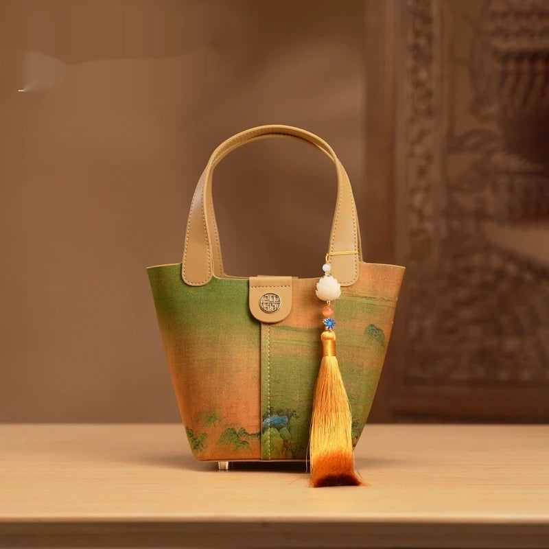 Tianxu Silketaske Grøntsagskurvtaske Ny Kinesisk Stil National Stil Clutch Taske