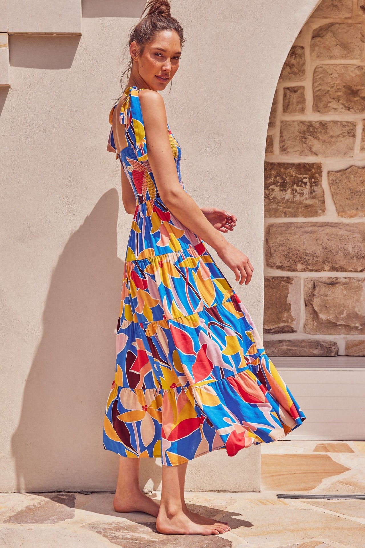 Womens Printed Long Slip Dress