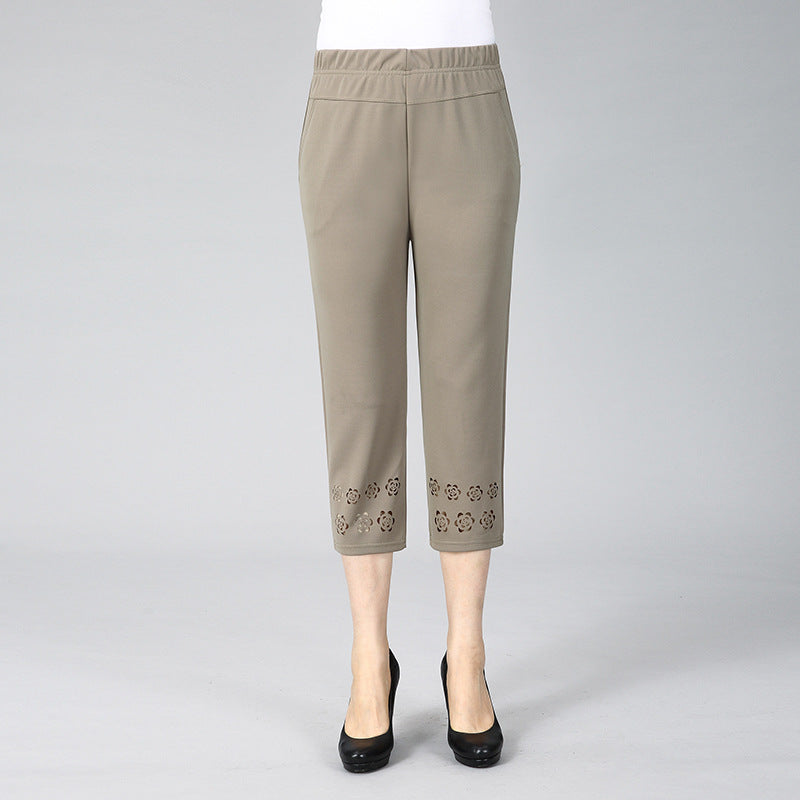New Straight Hollow Embroidered Casual Pants