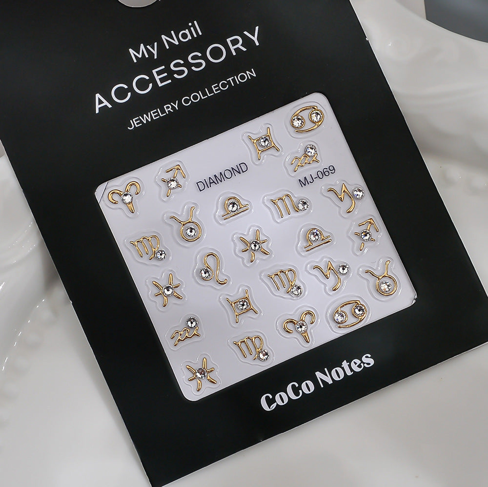 Constellation High-grade Exquisite Adhesive Relief Nail Sticker