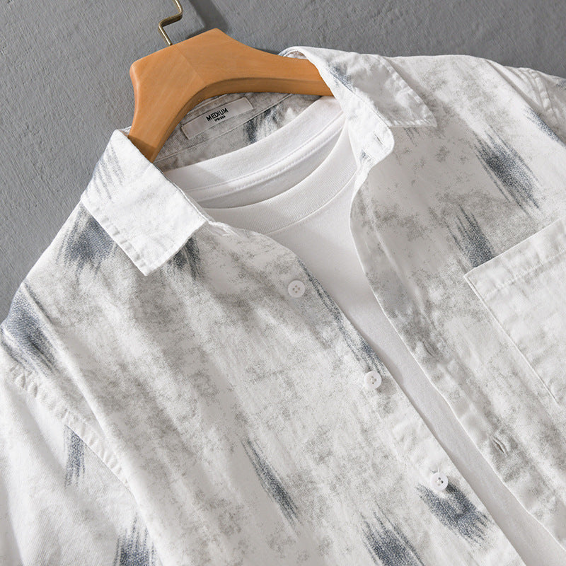 Summer Menswear Simple Printed All-matching Short Sleeve