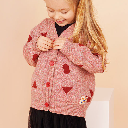 Children's Sweater Knit Cardigan Sweater Baby Cotton Coat Top