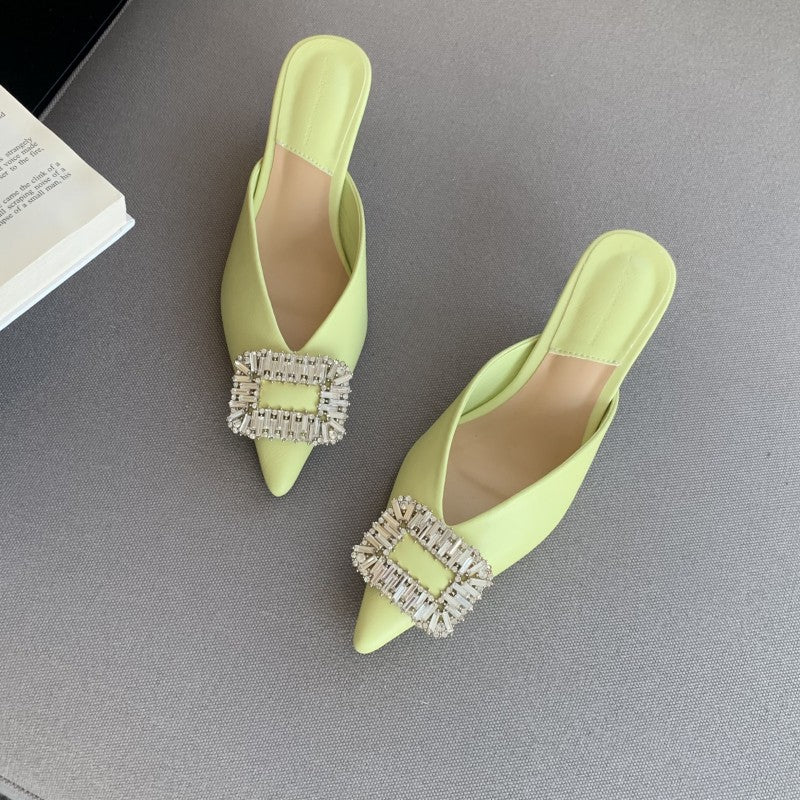 Rhinestone Square Buckle Sandals New Fashion Women