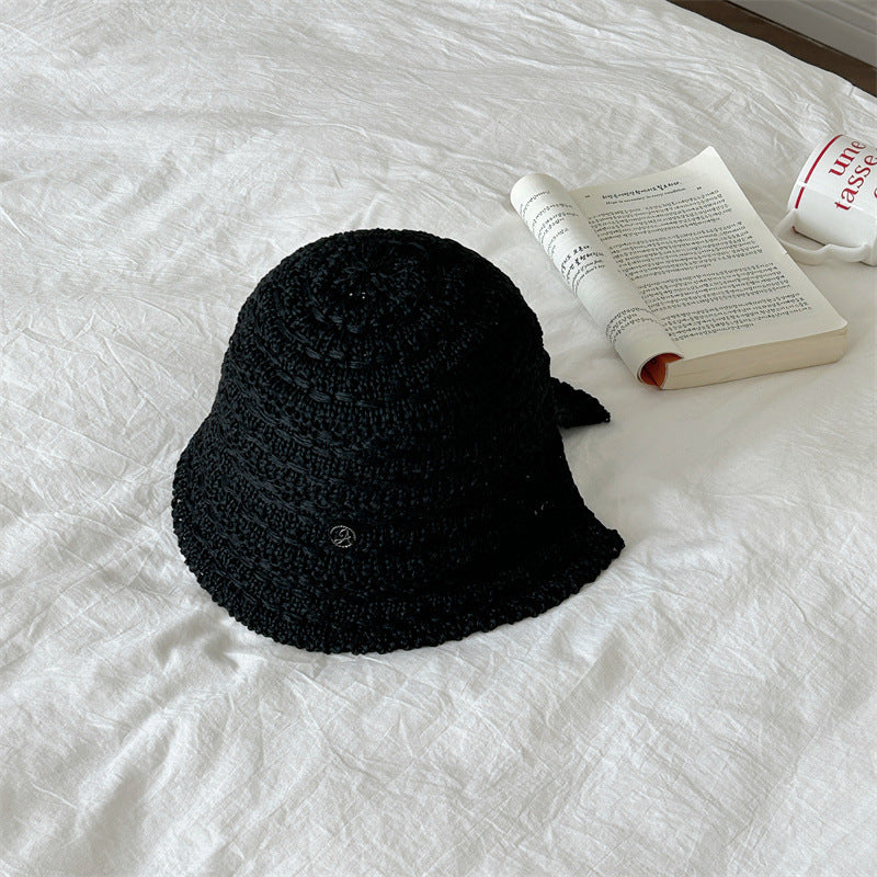 Summer Sun Hat Women's Woven Hollowed Travel Split Cap