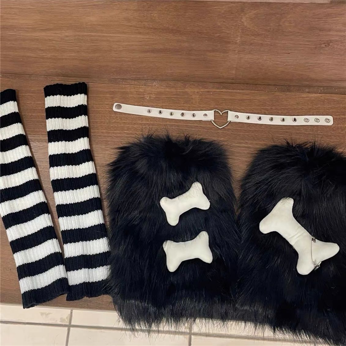 Subculture Star And Bone Element Cute Leg Sleeve Set
