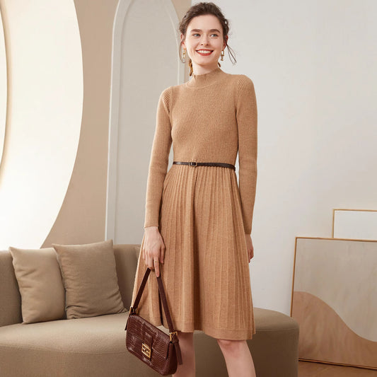 Mid-length Solid-color Slim-fit Base Skirt