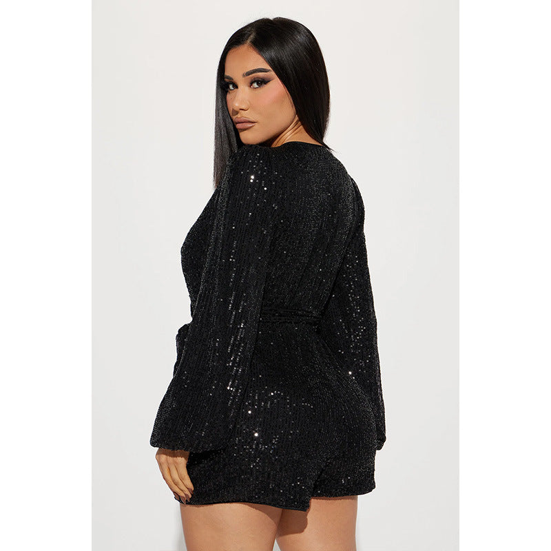 Sequin Fashion Personlige Kvinders Heldragt Shorts