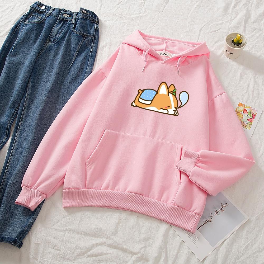 Plus Size Hoodie Custom Advertising Shirt Corgi Print