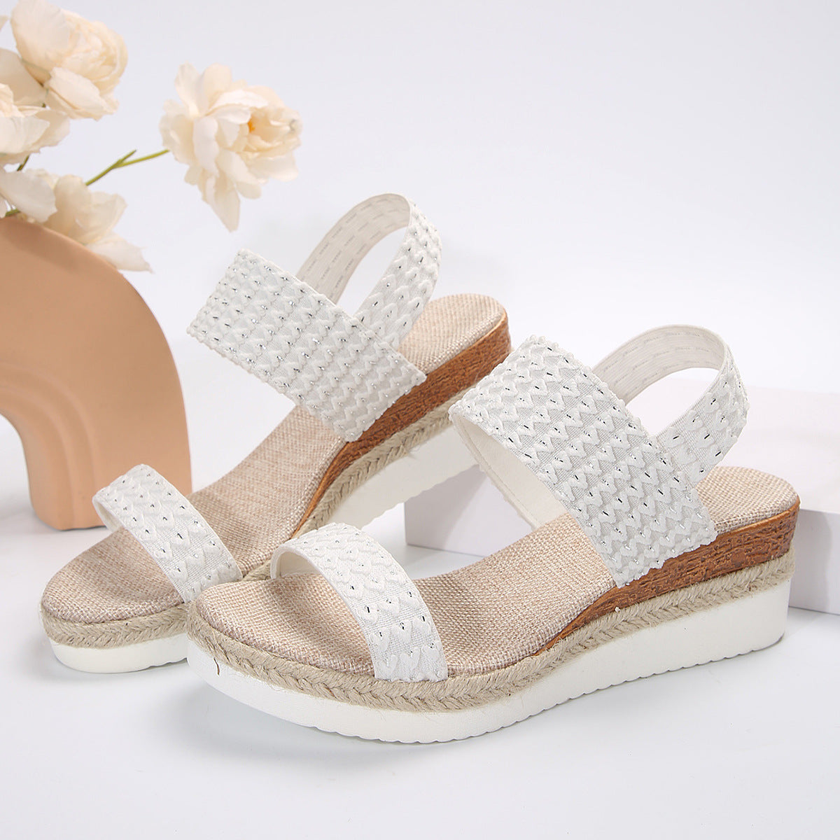 Sommer Kilehæl Sandaler Til Kvinder Peep-toe Sko Til Kvinder