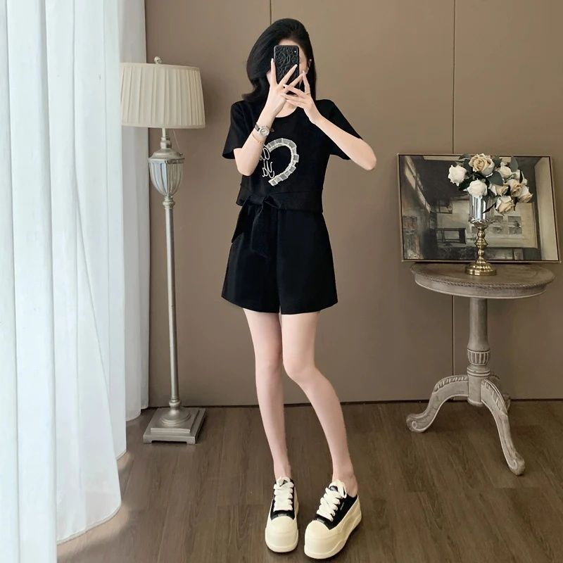 Loose-fitting Casual Youth-boosting Short-sleeve Pants Two-piece Set