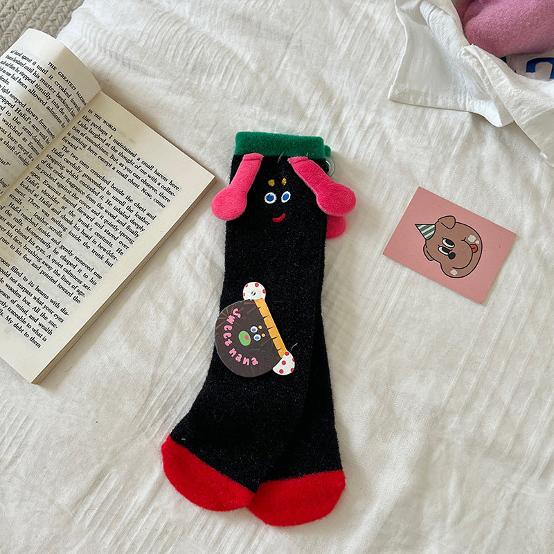 Three-dimensional Two Children's Mid-calf Socks