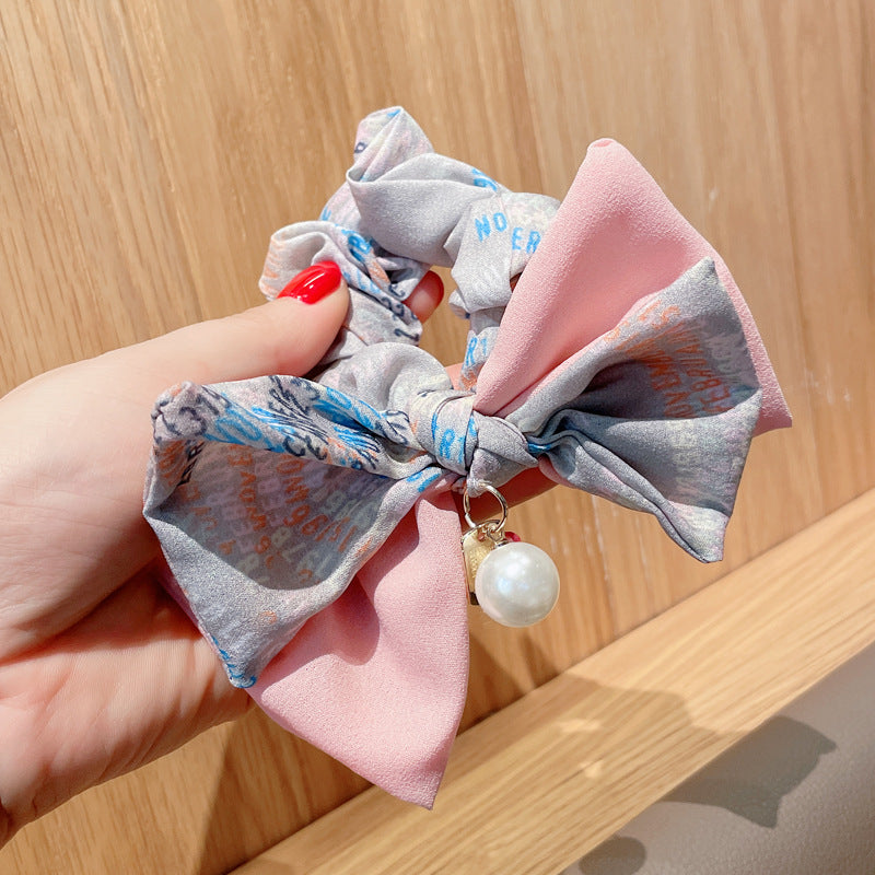 French Retro Style Letters Female Tie Hair Fashion Floating Headband Rope