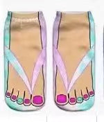 printed Flip-flop Toe Socks 3D-