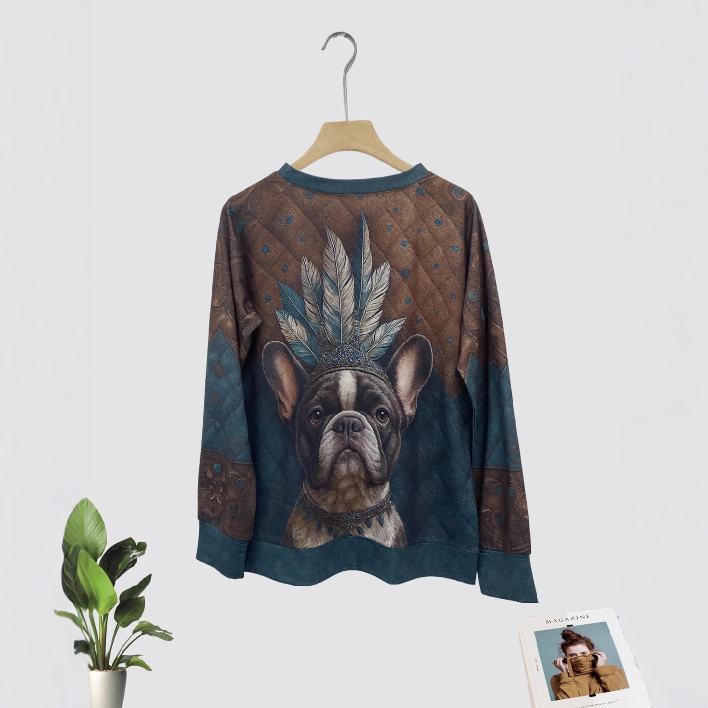 Christmas Digital Printing Sweater Casual Round Neck Long Sleeve