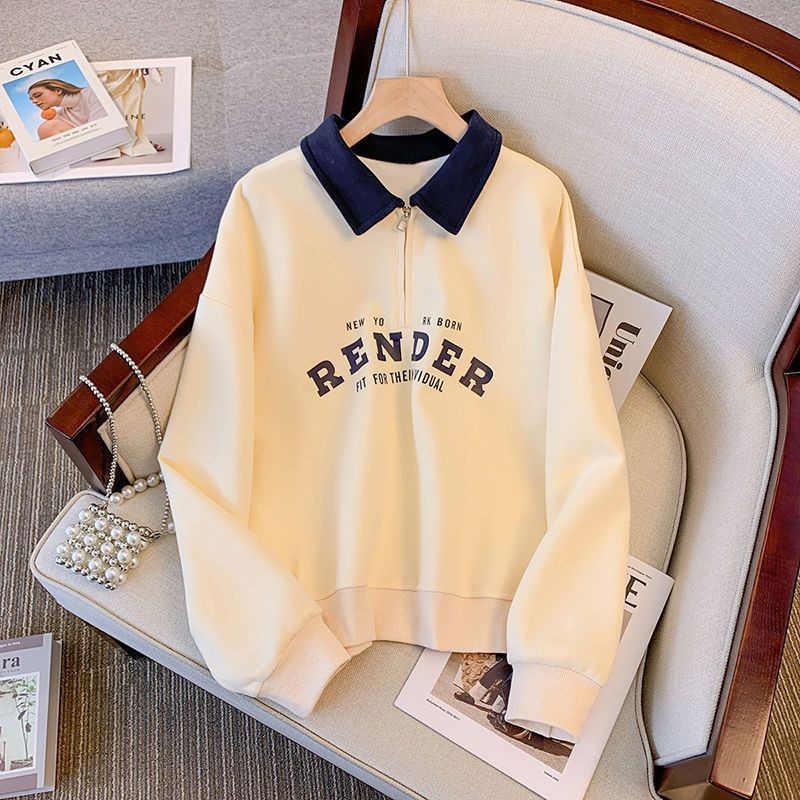 Forår og efterår farvematchende tynd langærmet sweater til kvinder