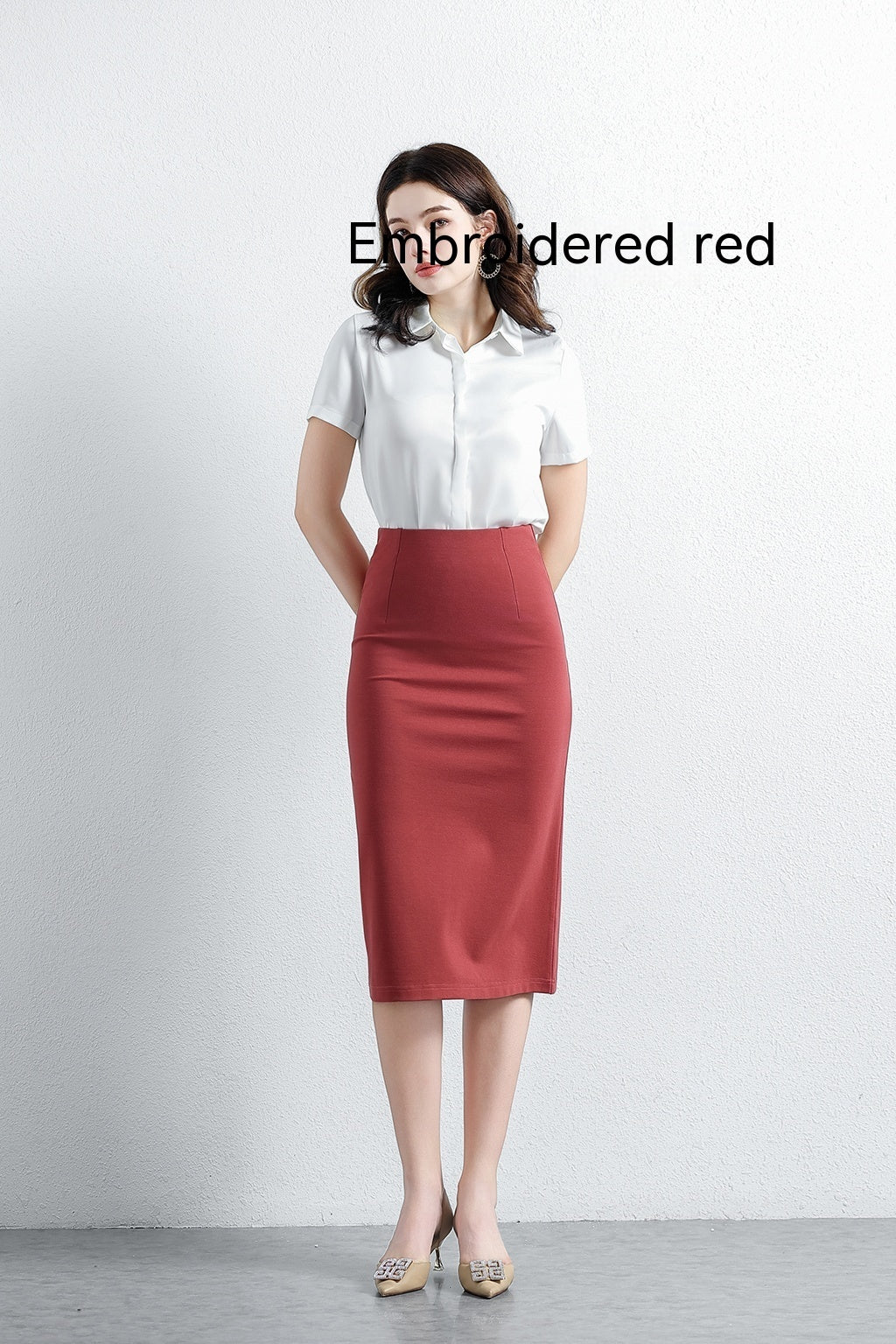 Black A- Line Skirt High Waist Slimming Knitted