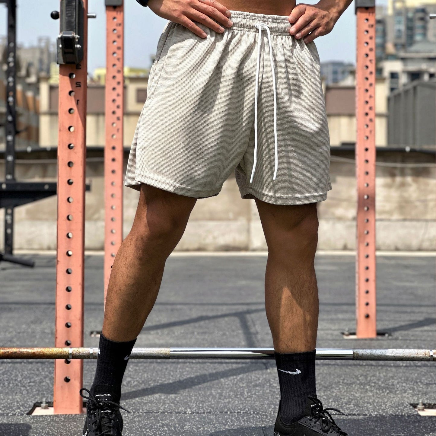 Men's Fitness Sports Casual Waffle Shorts