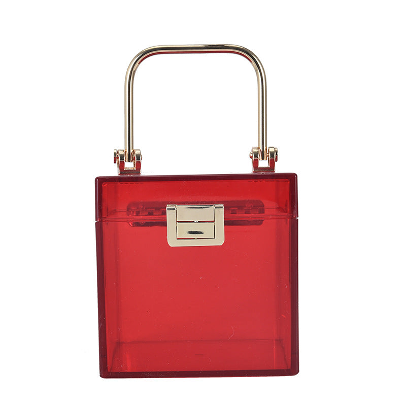 Transparent Box Personality Creative Ins Net Red Wild Chain Messenger Jelly Bag