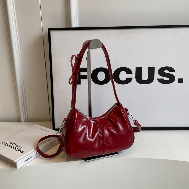 Hand Carrying Red Underarm Oblique Shoulder Bag