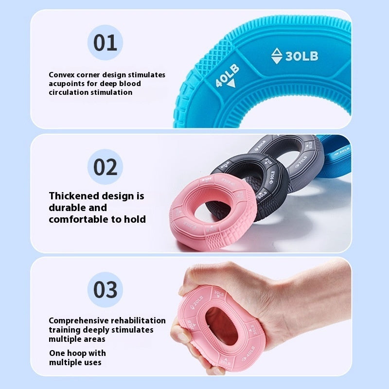 Silicone Grip Ring Decompression Decompression Building Up Arm Muscles Training Five Finger Strength Rehabilitation Grip Strength Exercise Hand Strength Equipment
