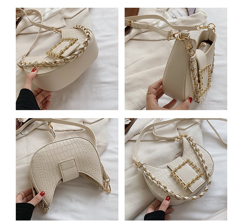 Tide Diagonal Texture Single Shoulder Bag