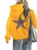 Women's Fashion XINGX Printed Loose Hooded Sweater