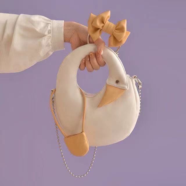 Big White Goose Girl All-match Messenger Bag