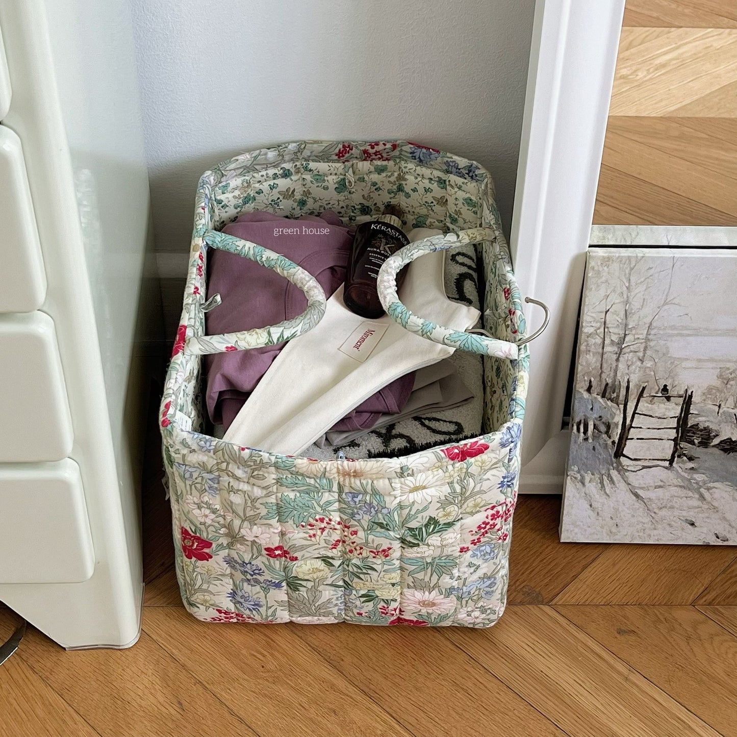Floral Patchwork Home Sundries Storage Basket