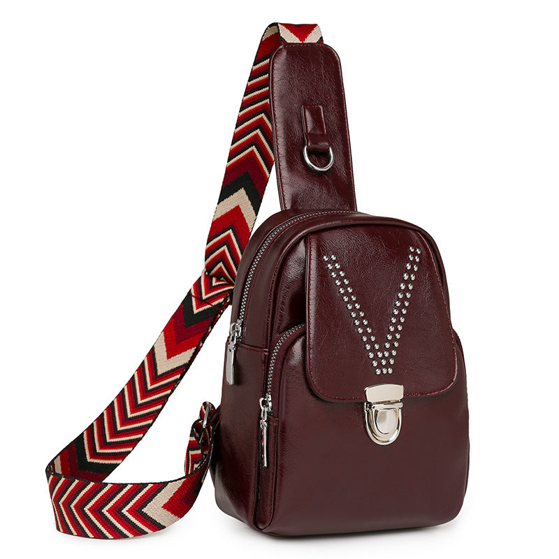 Dame blød læder casual all-match skuldertaske/crossbody-taske