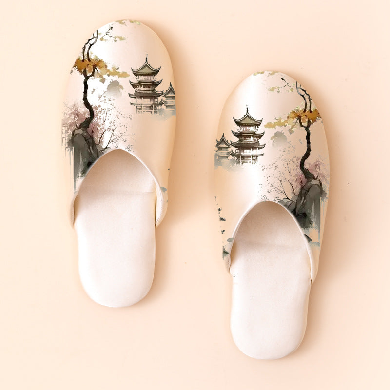 Women's Fashionable Non-slip Printed Fabric Slippers