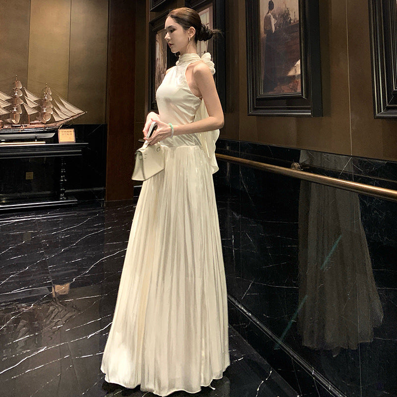 Chic French-style Halterneck Dress