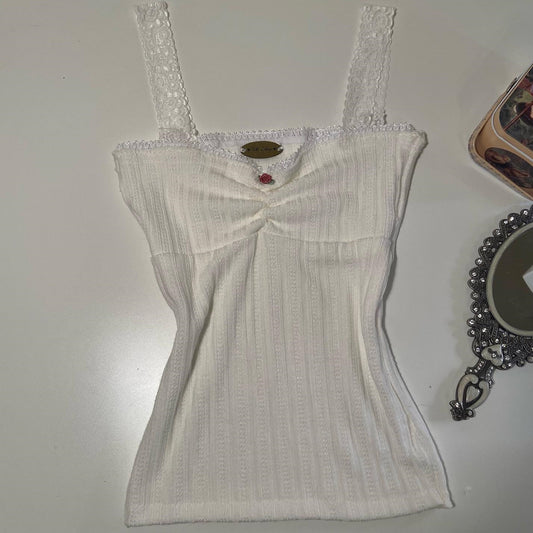 Solid Lace Open Back Top For Women