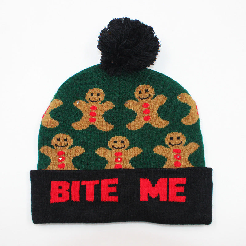 Holiday Party Christmas LED Luminous Knitted Jacquard Knitted Hat