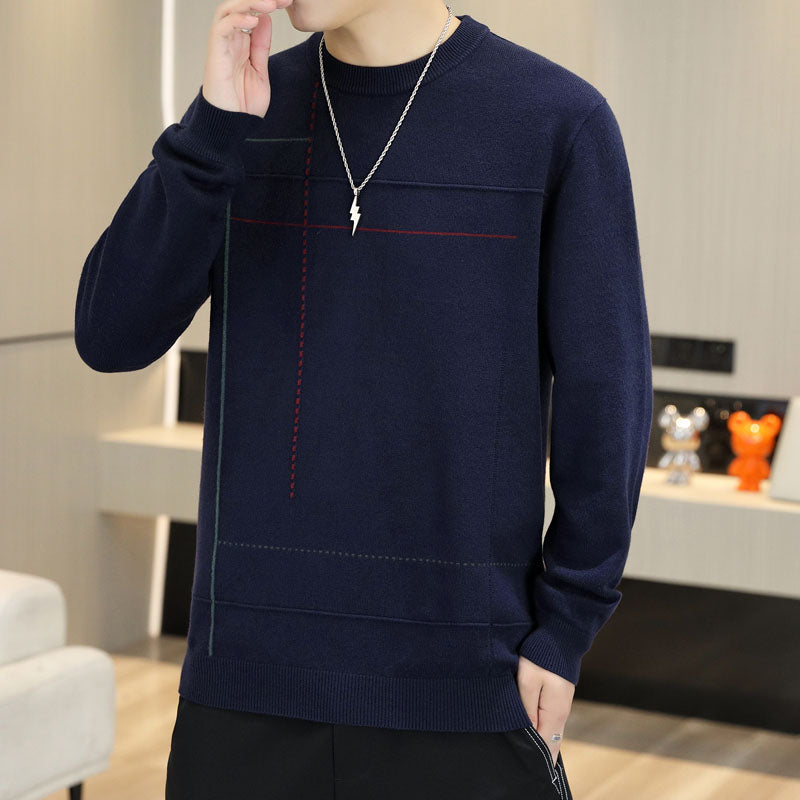 Sweater Men's Round-neck Trend Versatile Sweater Top Casual