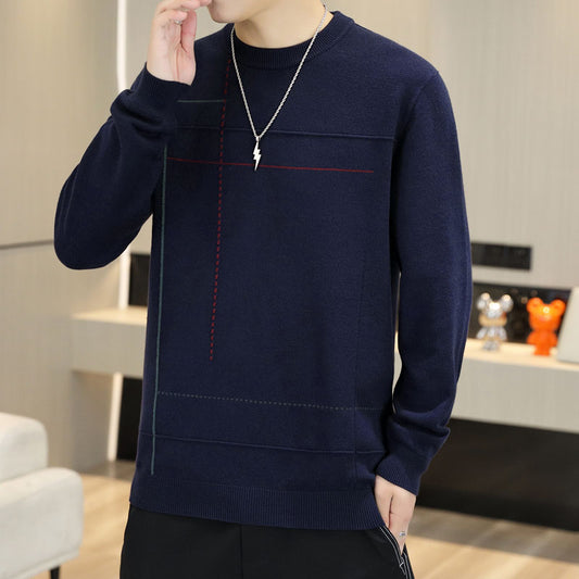 Sweater Men's Round-neck Trend Versatile Sweater Top Casual