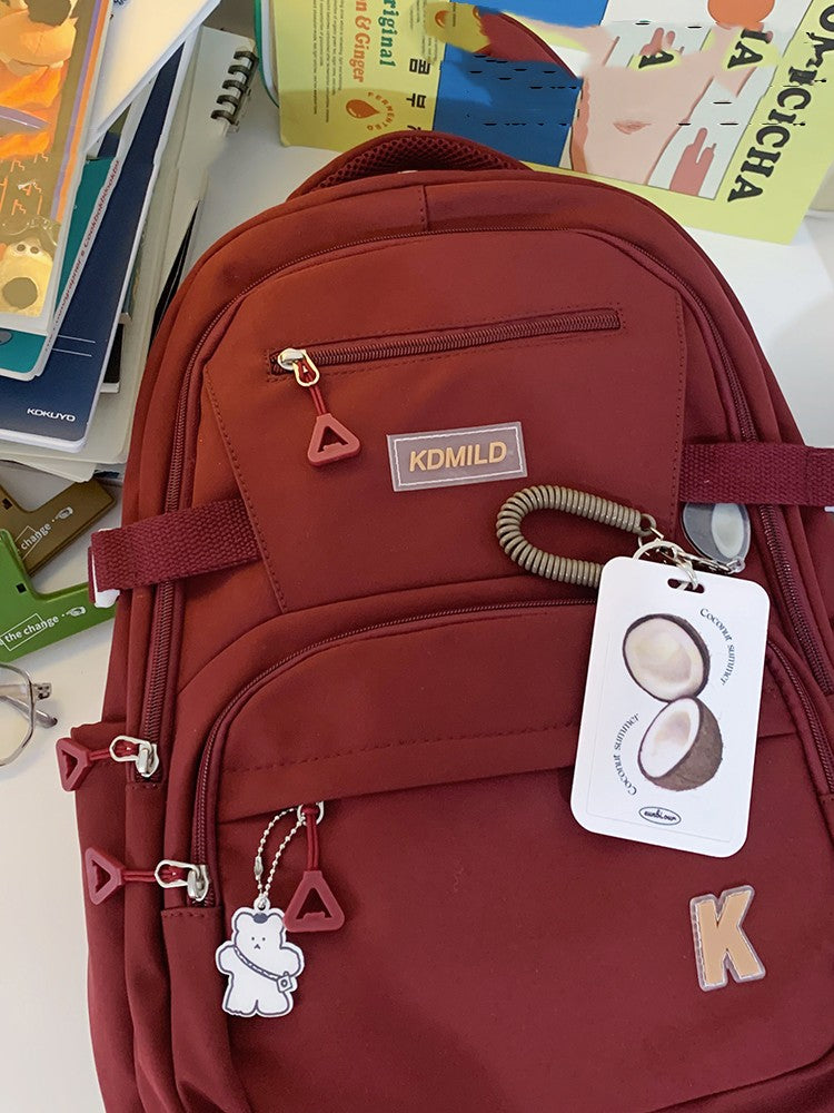 Schoolbag High School Students College Net Red Backpack