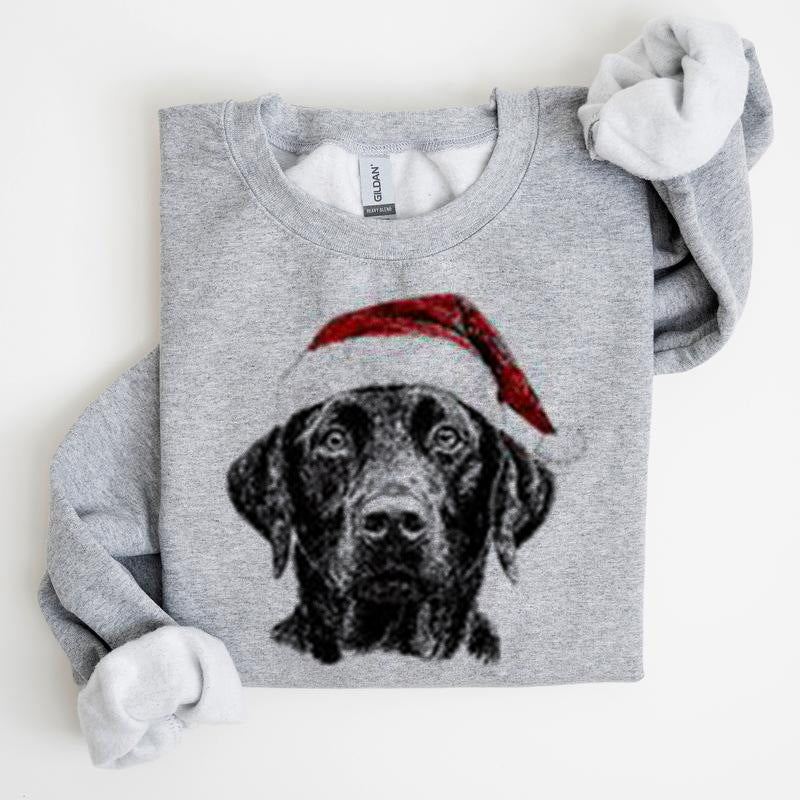 Julehvalpemotiv Polyester Rundhalset Sweatshirt Unisex