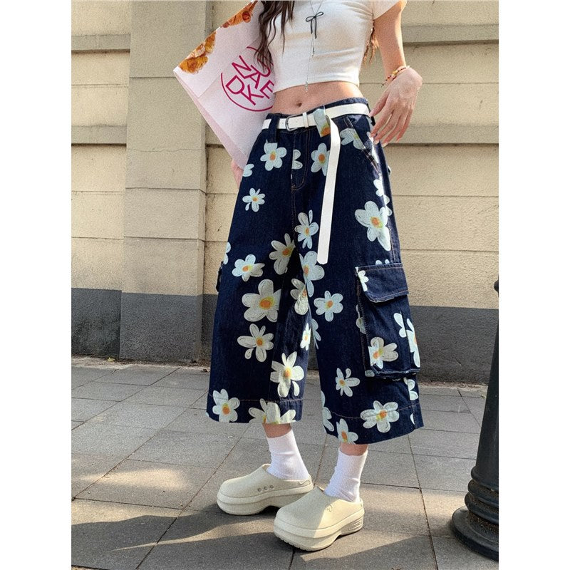 Men's And Women's Summer Trendy Loose-fitting Figure-flattering Mid-length Wide-leg Pants