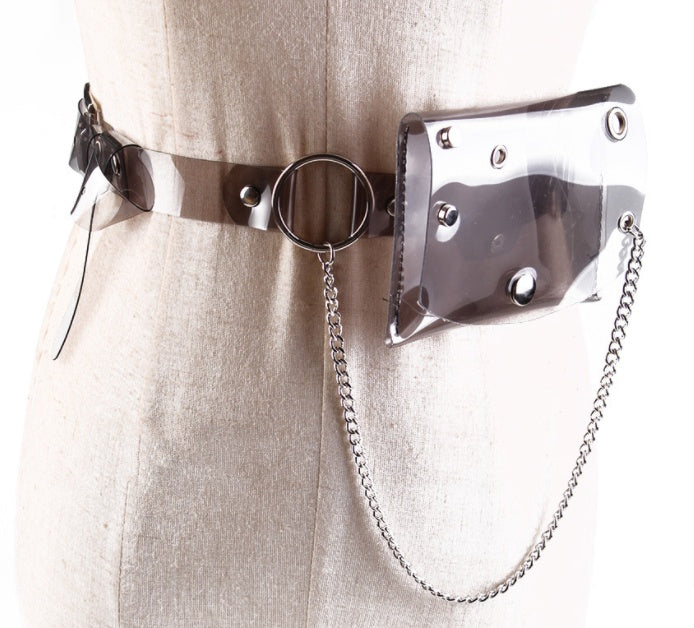 Transparent Laser Waist Bag Belt Women's Chain Mini Small Bag